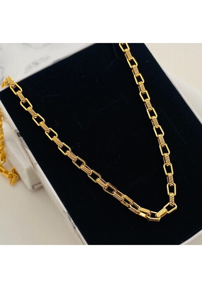 Küp Zincir Kolye Pirinç Gold 45+5cm Gold