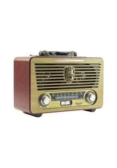 Meier M-115bt Koyu Renk Nostaljik Radyo Ahşap Görünümlü Bluetooth Hoparlör Fm Sd Kart Usb Girişi
