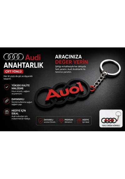 Audi Anahtarlık , Audi Logolu Araç Anahtarlık - Audi Araba Anahtarlığı