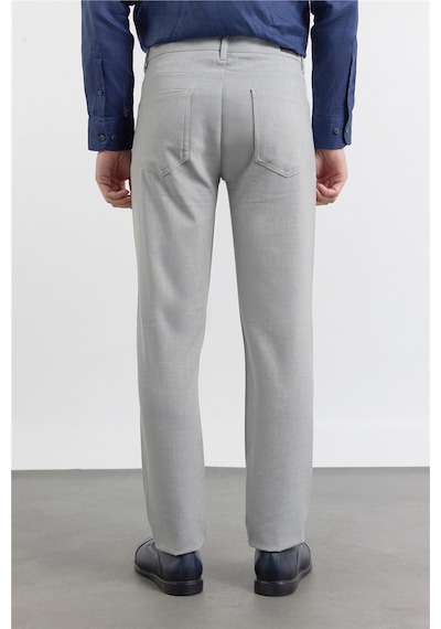 İmza Gri 5 Cep Düz Paça Esnek Slim Fit Casual Pantolon 1003255157