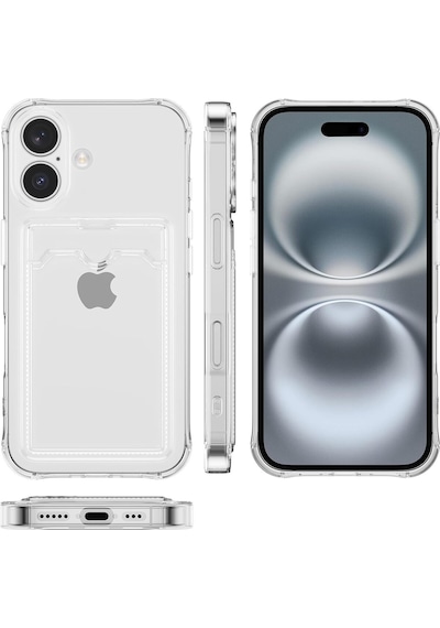 Teknomoda Apple Uyumlu iPhone Xr Kılıf Kartlıklı Anti Şok Korumalı Şeffaf Silikon Füme Koyu Şeffaf Acık Siyah Füme
