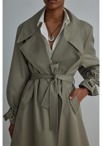 Suud Collection Açık Haki Rowe Gabardin Trençkot