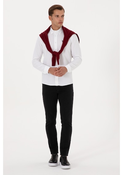 U.s. Polo Assn. Erkek Beyaz Gömlek Desenli 50308611-vr013 Beyaz