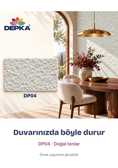 Depka Pamuk Sıva Dp04 2 Kg 7-8 M² İpek Sıva Alternatifi Isı Ve Ses Yalıtımlı Dekoratif Sıva