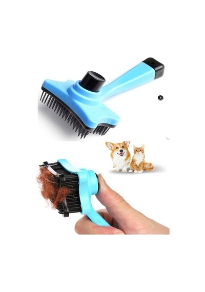 Tuşlu Evcil Hayvan Fırçası Kedi Köpek Tarağı Tüy Toplama Otomatik Temizlenen