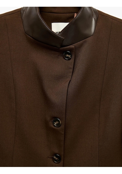 Koton Slim Fit Kahverengi Kadın Ceket 7wak50014pw