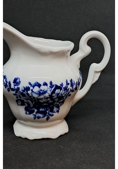 Weimar Porzellan Kobalt Mavi Vintage Orta Boy Sütlük 170 Ml Çok Renkli