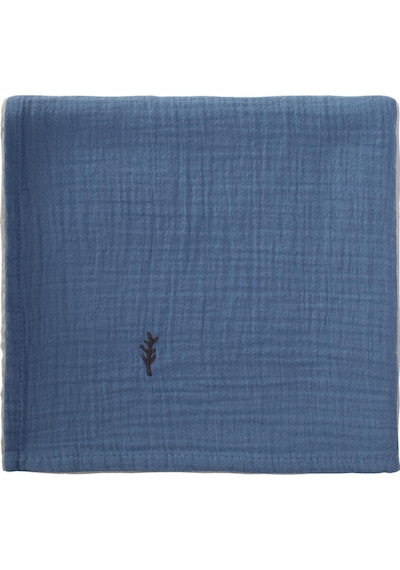 Cigit Nakışlı Müslin Battaniye 90x100 Cm İndigo Mavi Indigo