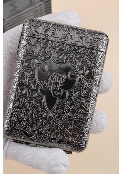 İşlemeli Retro Tasarım Metal Sigara Tabakası Siyah 23bm923ksr01 - 512923730