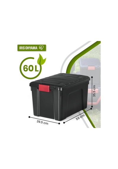 , Kapaklı Büyük Saklama Kutuları, Garaj Saklama Kutuları, Kapatma Klipsleri, 60l/3 Paket, Bpa İ Siyah