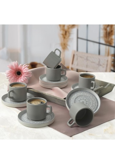 Keramika Stone Stackable Çay Takımı 12 Parça 6 Kişilik 21426 Sku: Mır8690010562456 Diğer