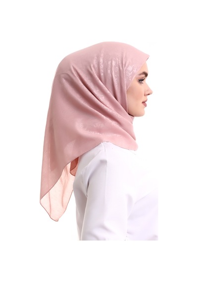 Kofra Desenli Baş Örtü - Pembe