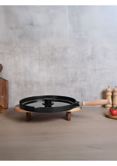 Black Lıne 34 Cm Döküm Balık Tavası Siyah