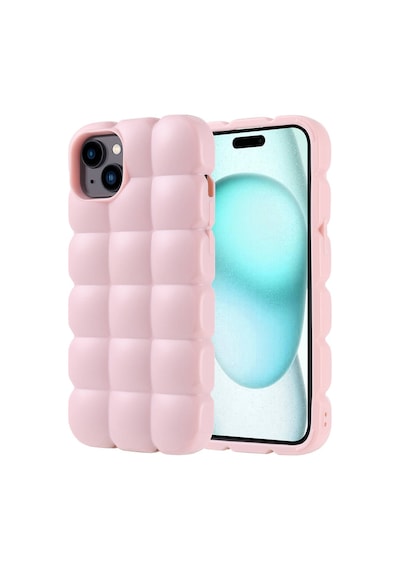 Zore Apple Uyumlu iPhone 15 Plus Kılıf Parlak Esnek Silikon Dom Dom Kapak - Pembe Pembe