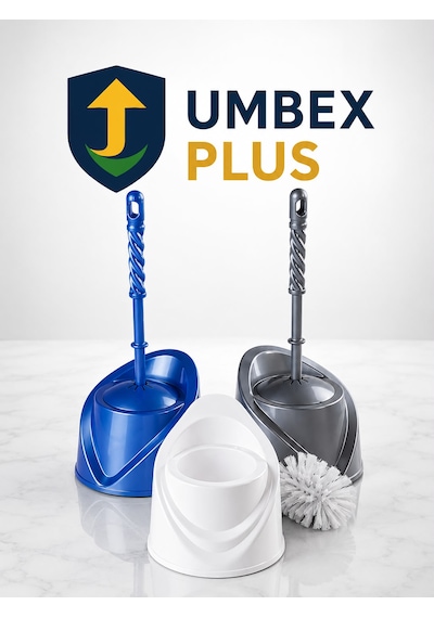 Umbex Plus- - Kapaklı Plastik Tuvalet Fırçası 30 Adet Beyaz