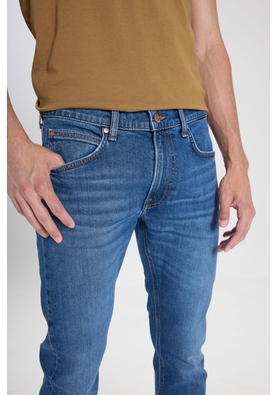 Lee Luke Slim Fit Dar Kesim Normal Bel Dar Paça İndigo Jean Denim Pantolon Mavi