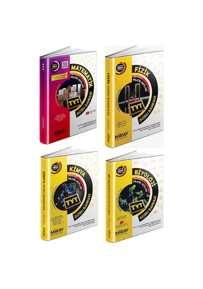 Miray Tyt Matematik + Fizik + Kimya + Biyoloji Soru Seti 4 Kitap