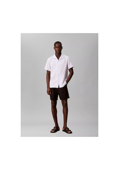 Calvin Klein Erkek Normal Kesim Beli Lastikli Keten Siyah Şort-16051