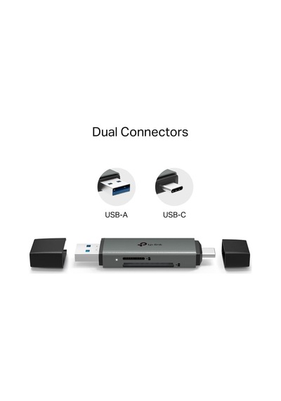 Ua430d Usb 3.0 Type-c & Type-a Sd/microsd Kart Okuyucu 5 Gbps Hız, Uhs-ı 200 Mb/s, Çift Kart Eşzamanlı Okuma/yaz