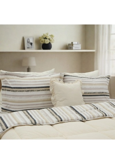 Sherpa Comforter Çift Kişilik Uyku Seti - Krem