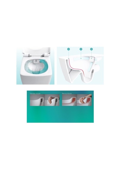 VitrA 800-1868 Sento Rim-Ex Asma Klozet + VitrA Gömme Rezervuar
