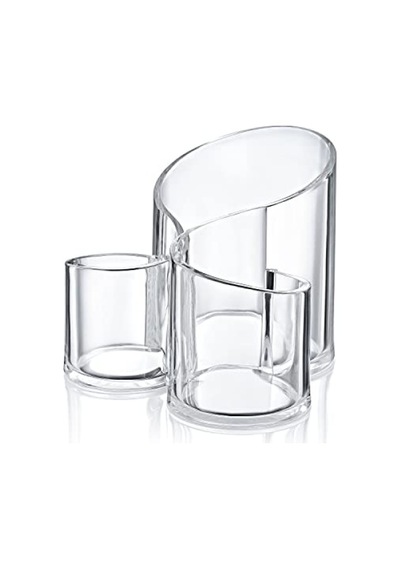Şeffaf Üç Gözlü Organizer, 14.5x14.5x12 Cm Açık Kahverengi Şeffaf Üç Gözlü Organizer, 14.5x14.5x12 Cm Açık Kahverengi