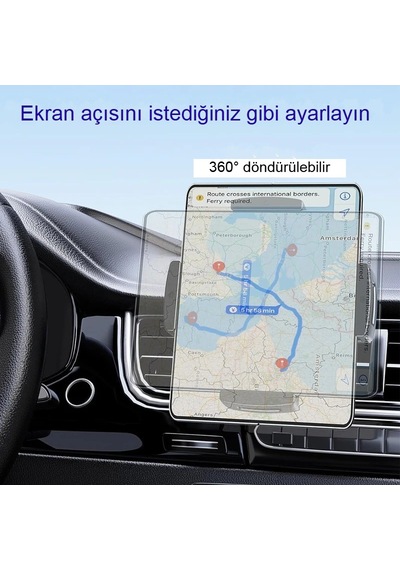 Araç İçi Telefon Ve Tablet Tutucu Silikon Güçlü Vantuz, Ayarlanabilir, Kaymaz, Evrensel Uyum