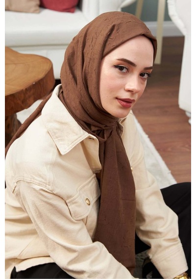 Bambu Kraş Şal Tesettür Giyim, Yüksek Kalite, Hafif, Rahat, Şık, Premium, Lux, Shawl, Scarf Kahve