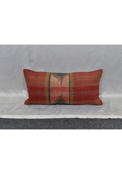 Zehra Abla Halı Yeni El Dokuma Dekorluk Lumbar Kilim Kırlent Yastık Kılıfı 7413 Çok Renkli