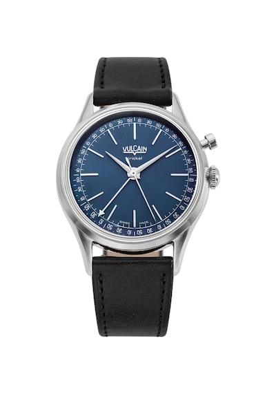 Vulcain Cricket President 39mm Blue - Sapphire Caseback Limitli Üretim Mekanik Alarm Erkek Kol Saati Metalik