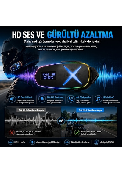 K16 2x Bluetooth Motosiklet Kask Interkomu Bluetooth 6.0 Çift Yönlü Konuşma Müzik Dinleme Telefon Görüşmesi Type-c Şarjlı