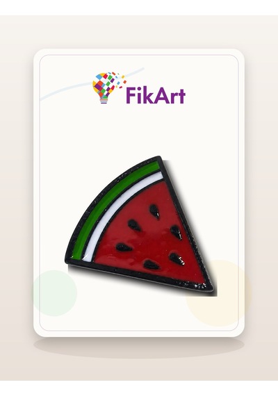 Fikart Filistin Karpuzu Üçgen Broş Çok Renkli