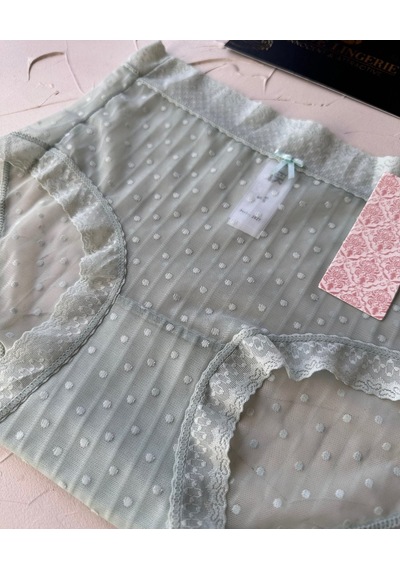 Lily Baby Puantiyeli Pamuk Ağlı Transparan Esnek Normal Bel İthal Su Yeşili