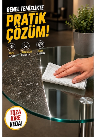 20'li Rulo Mikrofiber Temizlik Bezi 25x30 Cm Çok Amaçlı Lazer Kesim Süper Emici Kopart Kullan Beyaz