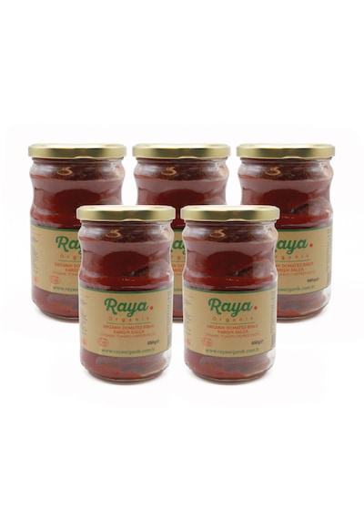 Organik Domates Biber Karışık Salça 5'li Paket 650 G X 5