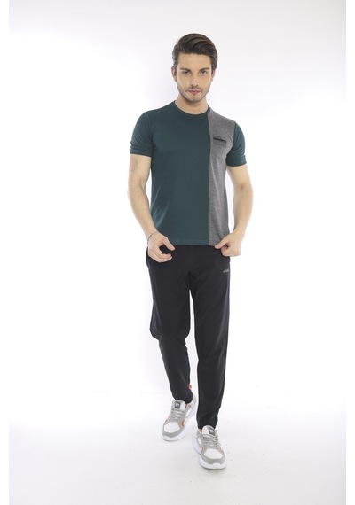 Escetic Erkek Spor, Abd Pike Interlok 1. Kalite Kumaş Yeşil Slimfit Bisik