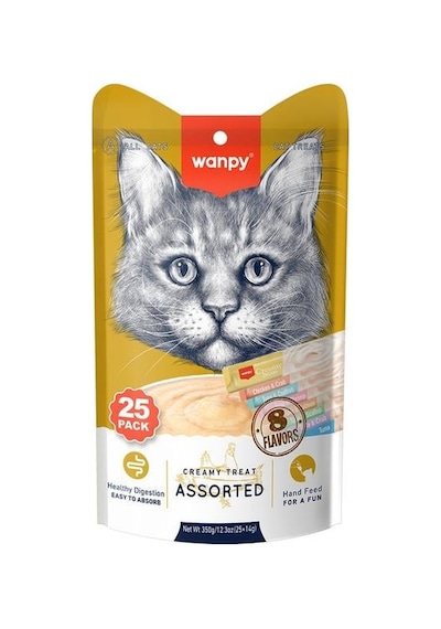 Wanpy Karışık 8 Lezzetli Kedi Krema Ödülü 25x14gr