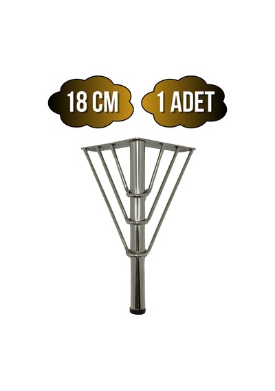 Metal Tel Boru Desenli Ayak Mobilya Masa Ve Dolap Ayağı Krom Metal 18cm 1 Adet