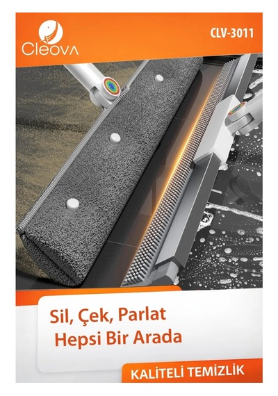 Cleova 2 İn 1 Çekpas Kauçuk Fırça Paspas Mop