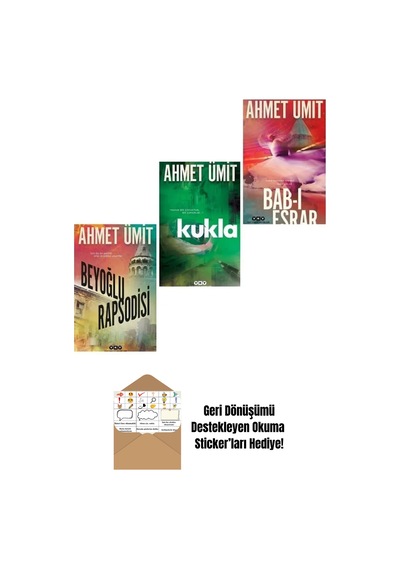 Beyoğlu Rapsodisi - Bab-ı Esrar - Kukla, Ahmet Ümit 3 Kitap + Okuma Sticker'ları
