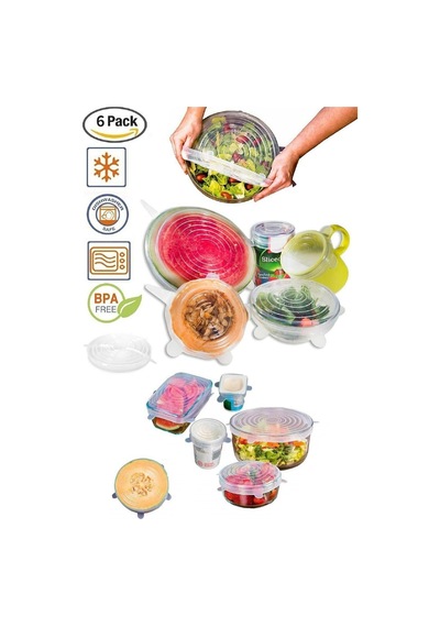 Silikon Streç Kapak 6'lı Tencere Bonesi Plastik Çok Renkli Diğer