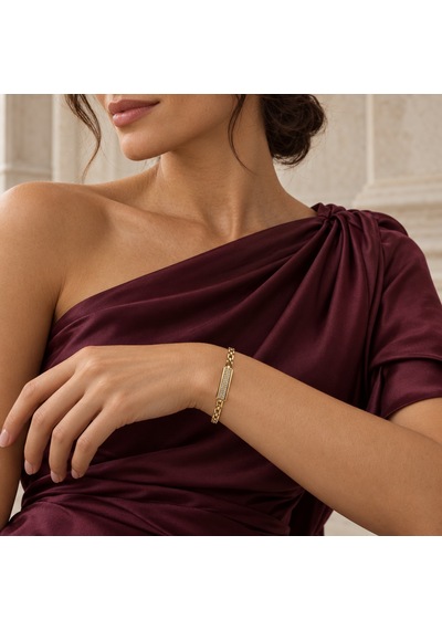 Golden Signature Çift Sıra Taşlı Kadın Bileklik 14k Altın Renginde, Xp Marka Özel Seri Vıp - 18,5 - 20 Cm Renkli Golden Signature Çift Sıra Taşlı Kadın Bileklik 14k Altın Renginde, Xp Marka Özel Seri Vıp - 18,5 - 20 Cm Renkli