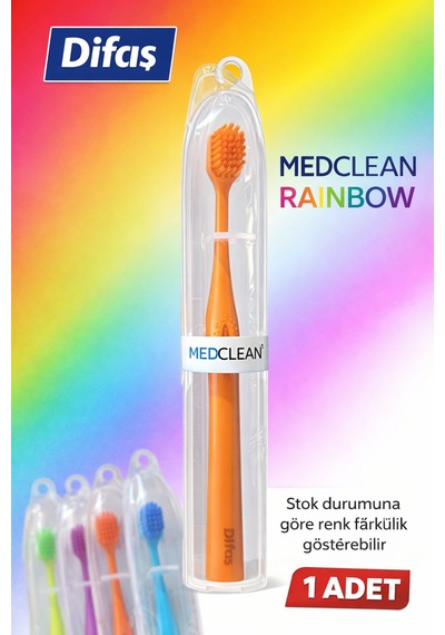 Difaş Medclean Rainbow Diş Fırçası 1 Adet Orta Sert Renkli Yetişkin Diş Fırçası