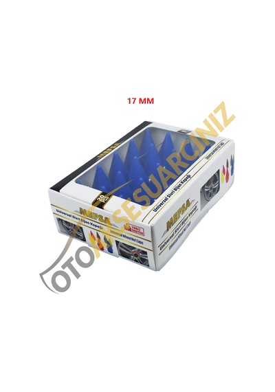 A Kalite Mefsa Bijon Kapağı Sivri 17 Mm Mavi 20 Li Set