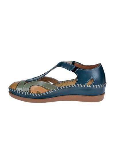 Forelli Hakiki Deri Comfort Kadın Sandalet For-22521 Kot Mavi-kot Mavi