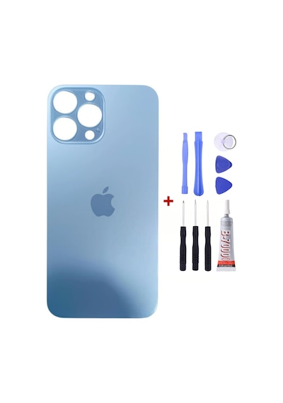 Apple Uyumlu iPhone 12 Pro Mavi Arka Cam Kapak Arka Pil Kapağı