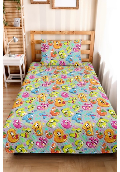 Evimde Bambaşka Renkli Rakam Temalı Çocuk Tek Kişilik Pike Takımı - Gri Turkuaz Bohem 160x220 CM Yazlık Yatak Örtüsü Evimde Bambaşka Renkli Rakam Temalı Çocuk Tek Kişilik Pike Takımı - Gri Turkuaz Bohem 160x220 CM Yazlık Yatak Örtüsü