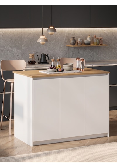 Siena Mutfak Adası Kapaklı Mutfak Masası Düzenleyici Beyaz & Atlantik Çam Beyaz - Atlantik Çam Siena Mutfak Adası Kapaklı Mutfak Masası Düzenleyici Beyaz & Atlantik Çam Beyaz - Atlantik Çam