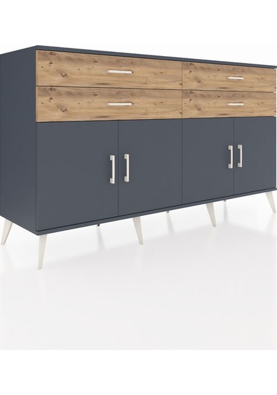 Hyperion Konsol 2 Raflı 4 Çekmeceli 8 Kapaklı 176x44x99 Antrasit- Antrasit-antrasit/çam Hyperion Konsol 2 Raflı 4 Çekmeceli 8 Kapaklı 176x44x99 Antrasit- Antrasit-antrasit/çam