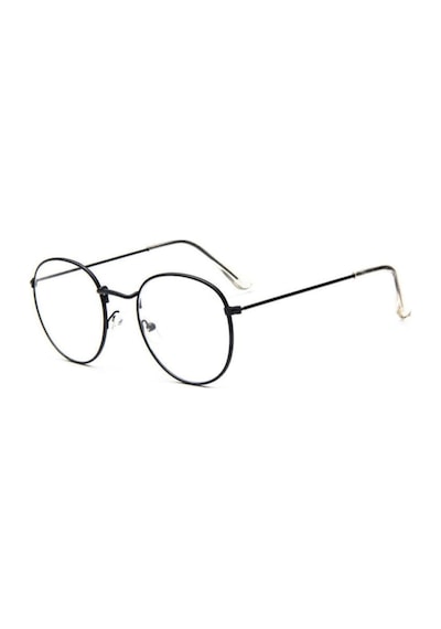 Unisex Oval Gözlük Şeffaf Cam Desenli